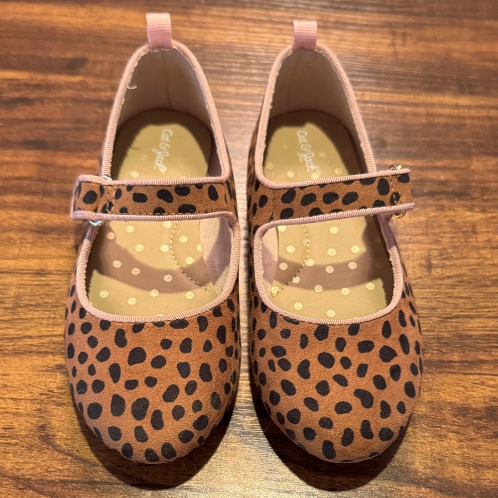 Cat & Jack Brown Leopard Print Mary Jane Shoes